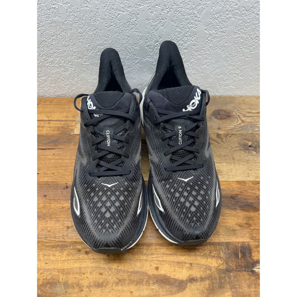 Hoka Clifton 9 Mens Running Shoes Black White 1127895-BWHT Size 12D - Picture 3 of 8